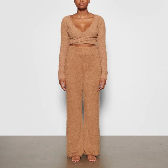 SKIMS Tops - Skims Cozy Knit Wrap Top (Camel)